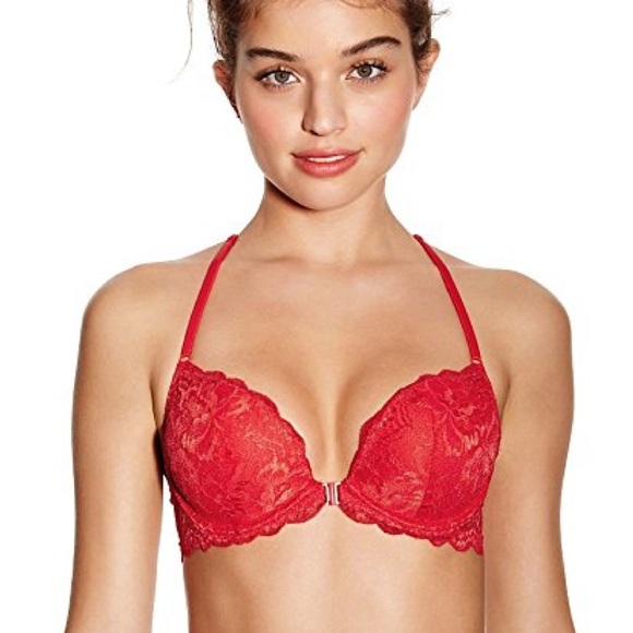 NWOT VS PINK Red Lace Racerback Push-Up Bra - Picture 7 of 7